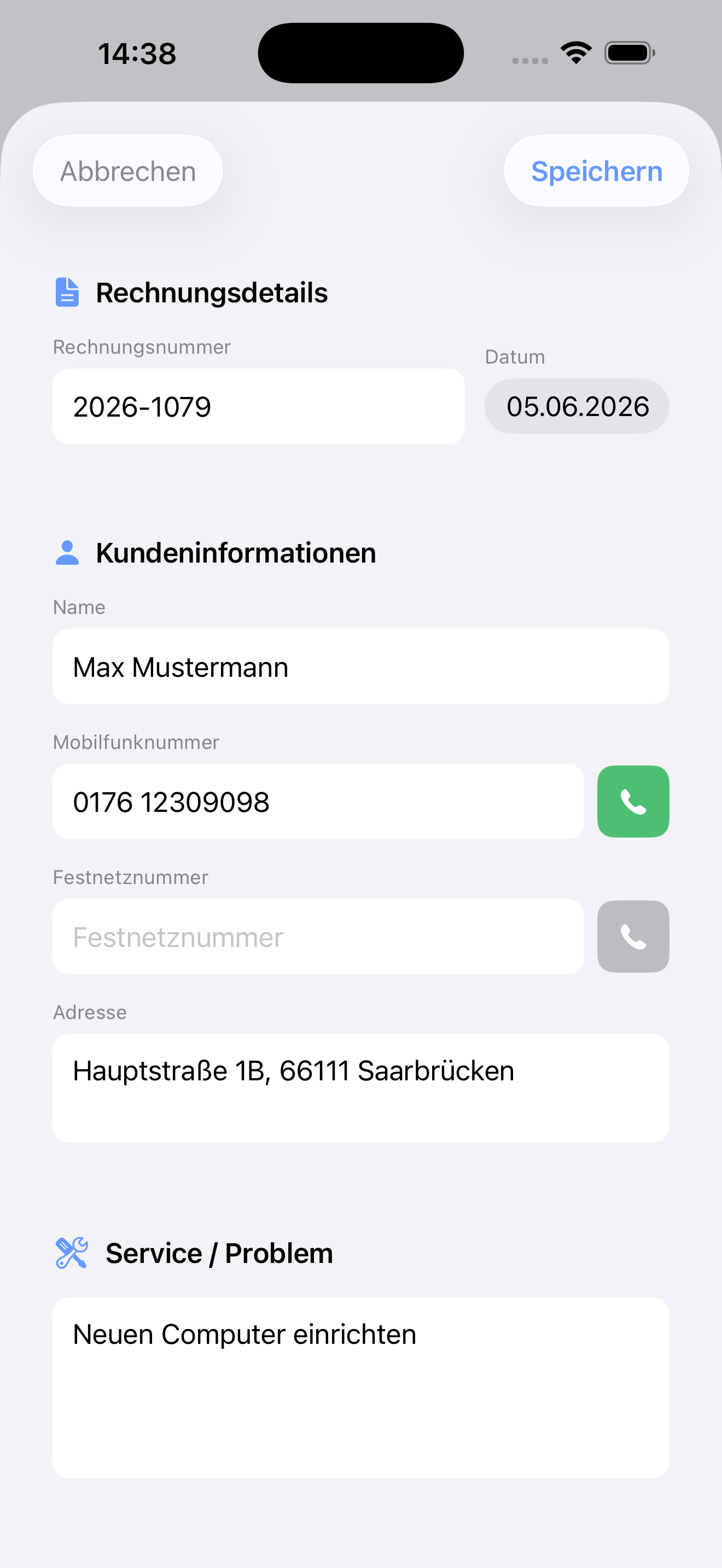 meikManager – Kunde erfassen